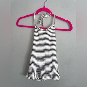 American Eagle Outfitters Black and White Striped Top Medium